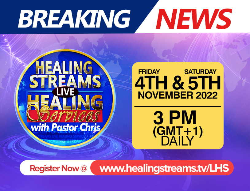 HEALING STREAMS LIVE HEALING SERVICES WITH PASTOR CHRIS HOLDS AGAIN THIS NOVEMBER
